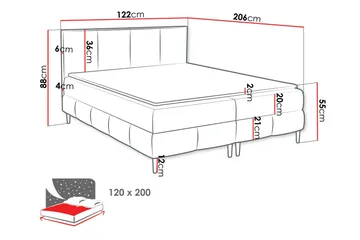 Celestine Förvaringssäng 120x200 cm - Beige/Grå - Möbler - Sovrum - Sängar - Komplett Sängpaket