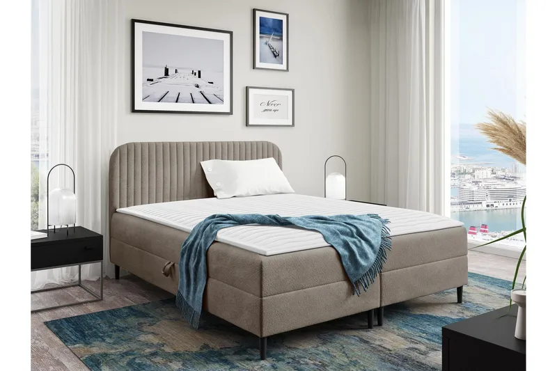 Celestine Förvaringssäng 140x200 cm - Beige - Möbler - Sovrum - Sängar - Komplett Sängpaket