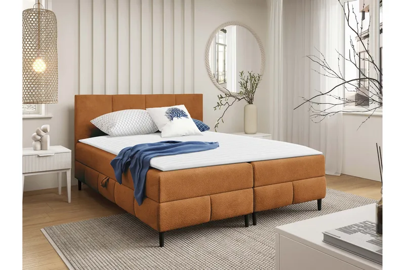 Celestine Förvaringssäng 140x200 cm - Beige/Grå - Möbler - Sovrum - Sängar - Komplett Sängpaket