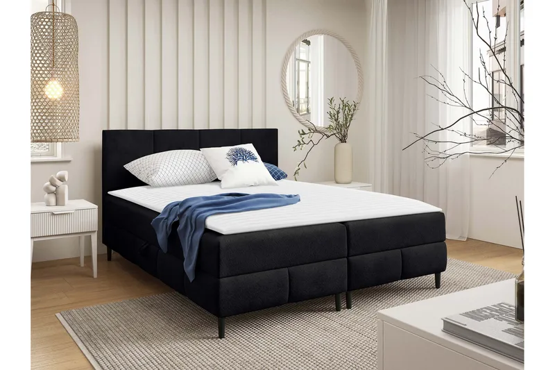 Celestine Förvaringssäng 140x200 cm - Svart - Möbler - Sovrum - Sängar - Komplett Sängpaket