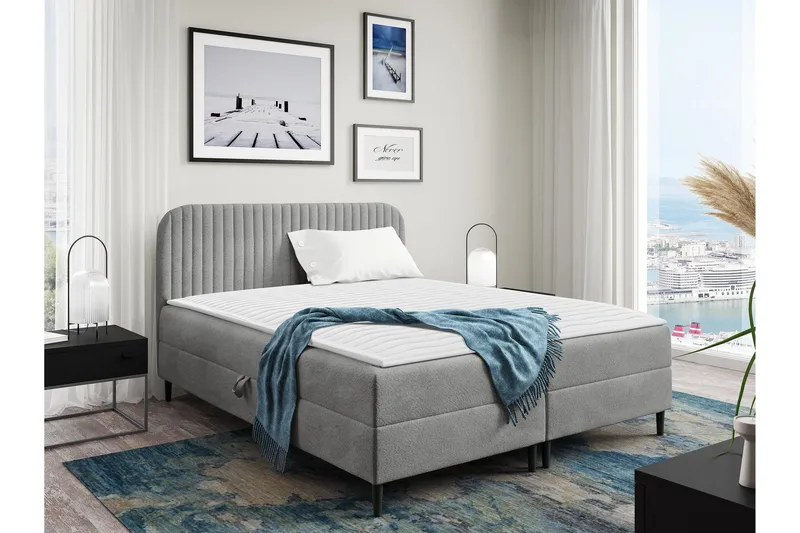 Celestine Förvaringssäng 180x200 cm, Svart/Vit