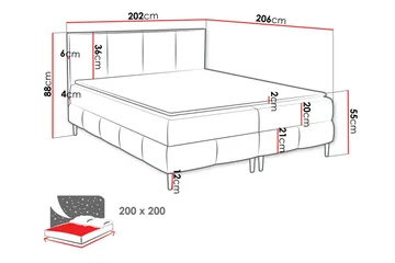 Celestine Förvaringssäng 200x200 cm - Grå - Möbler - Sovrum - Sängar - Komplett Sängpaket