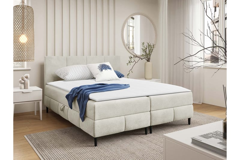 Celestine Förvaringssäng 200x200 cm - Vit - Möbler - Sovrum - Sängar - Sängar med förvaring