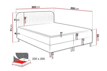 Celestine Förvaringssäng 200x200 cm - Vit - Möbler - Sovrum - Sängar - Komplett Sängpaket