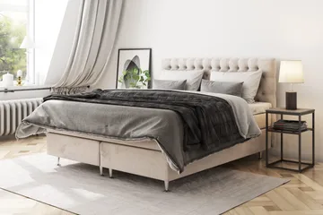 Celine Kontinentalsäng 120x200cm - Beige/Sammet - Möbler - Sovrum - Sängar - Kontinentalsängar