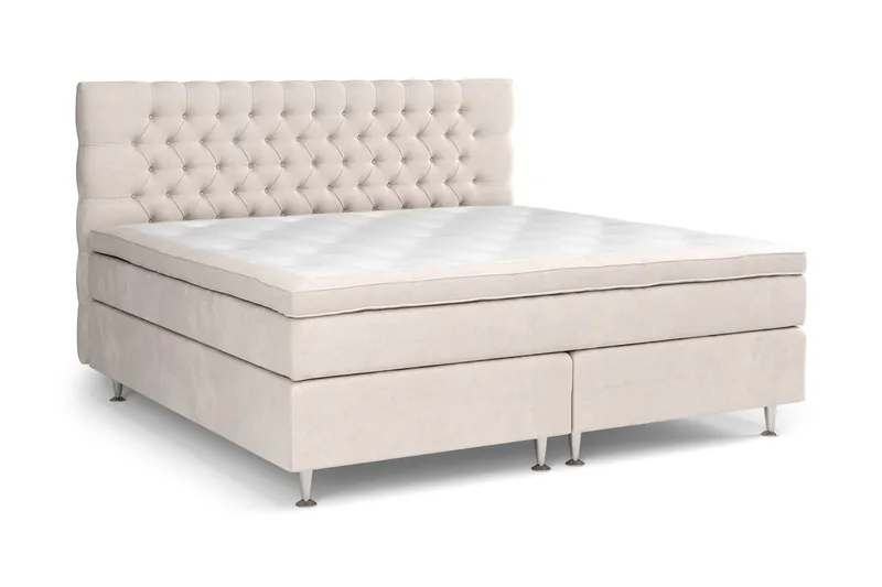 Celine Kontinentalsäng 210x210cm - Beige/Sammet - Möbler - Sovrum - Sängar - Komplett Sängpaket