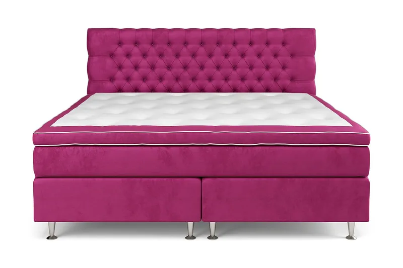 Celine Sängpaket 210x210cm, Rosa/Sammet