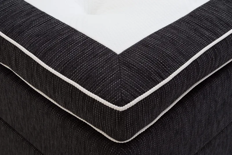 Charleston Kontinentalsäng 120x200 Fast Polyeterskum - Svart - Möbler - Sovrum - Sängar - Kontinentalsängar
