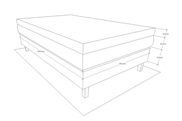 Charleston Kontinentalsäng 140x200 Fast Polyeterskum - Ljusgrå - Möbler - Sovrum - Sängar - Kontinentalsängar