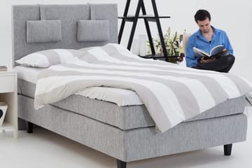 Charleston Kontinentalsäng 140x200 Fast Polyeterskum - Ljusgrå - Möbler - Sovrum - Sängar - Kontinentalsängar