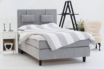 Charleston Kontinentalsäng 140x200 Fast Polyeterskum - Ljusgrå - Möbler - Sovrum - Sängar - Kontinentalsängar