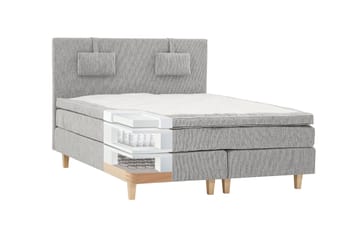 Charleston Kontinentalsäng 140x200 Fast Polyeterskum - Ljusgrå - Möbler - Sovrum - Sängar - Kontinentalsängar