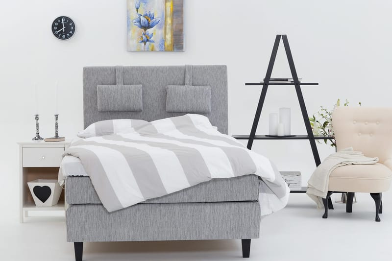 Charleston Kontinentalsäng 140x200 Fast Polyeterskum - Ljusgrå - Möbler - Sovrum - Sängar - Kontinentalsängar