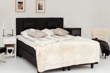 Charleston Kontinentalsäng 160x200 Fast Polyeterskum - Svart - Möbler - Sovrum - Sängar - Kontinentalsängar