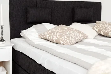 Charleston Kontinentalsäng 160x200 Fast Polyeterskum - Svart - Möbler - Sovrum - Sängar - Kontinentalsängar