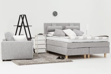 Charleston Kontinentalsäng 180x200 Fast Polyeterskum - Ljusgrå - Möbler - Sovrum - Sängar - Kontinentalsängar