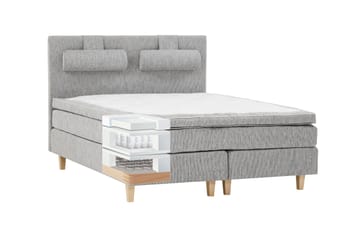 Charleston Kontinentalsäng 180x200 Fast Polyeterskum - Ljusgrå - Möbler - Sovrum - Sängar - Kontinentalsängar