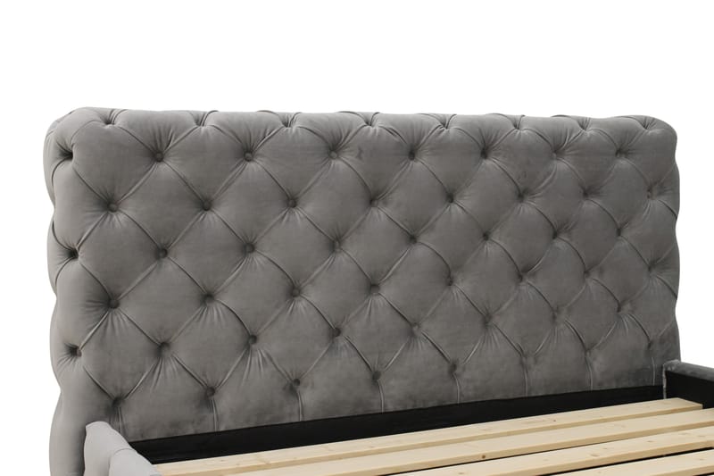 Chesterfield Komplett Sängpaket Sängram med Madrass 140x200 cm - Grå - Möbler - Sovrum - Sängar - Komplett Sängpaket