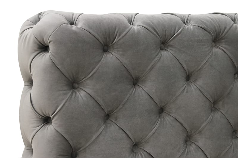 Chesterfield Komplett Sängpaket Sängram med Madrass 140x200 cm - Grå - Möbler - Sovrum - Sängar - Komplett Sängpaket