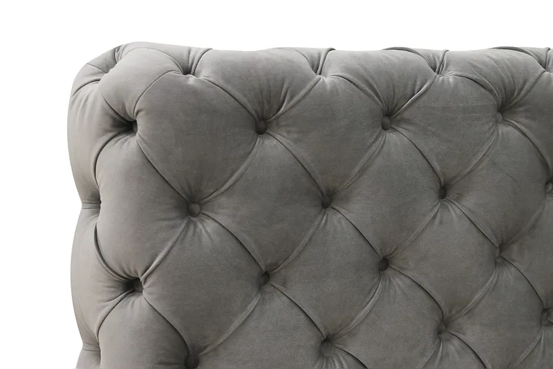 Chesterfield Komplett Sängpaket Sängram med Madrass 160x200 cm - Grå - Möbler - Sovrum - Sängar - Komplett Sängpaket