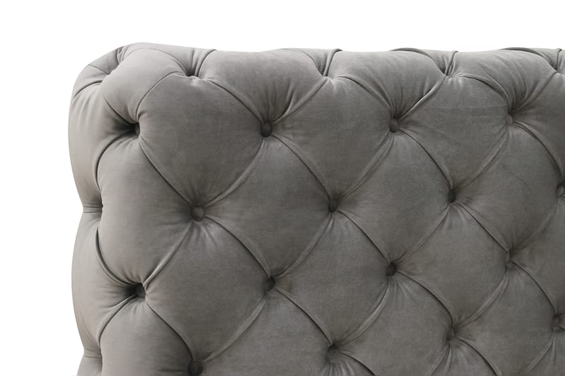 Chesterfield Komplett Sängpaket Sängram med Madrass 160x200 cm - Grå - Möbler - Sovrum - Sängar - Komplett Sängpaket
