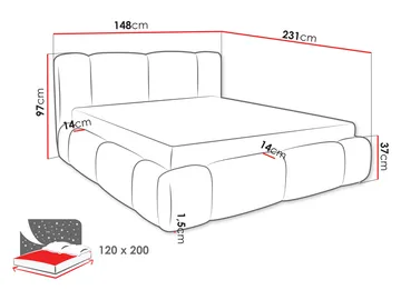 Cirencester Sängram med förvaring 120x200 cm - Möbler - Sovrum - Sängram & sängstomme