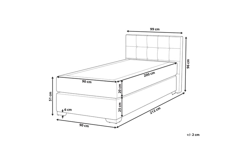 Denae Kontinentalsäng 90x200 cm - Grå/Silver - Möbler - Sovrum - Sängar - Kontinentalsängar