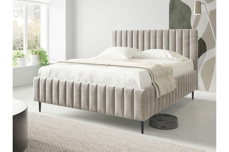 Desio Förvaringssäng 140x200 cm - Beige - Möbler - Sovrum - Sängar - Sängar med förvaring