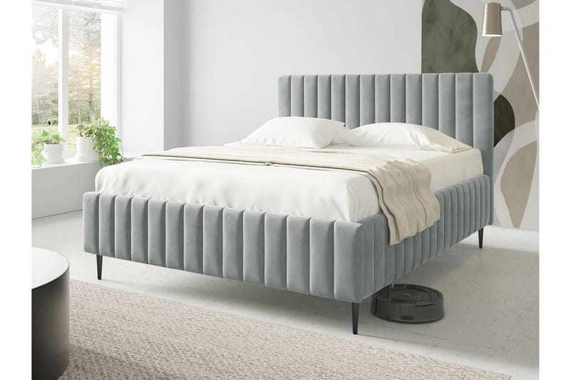 Desio Förvaringssäng 140x200 cm, Grå