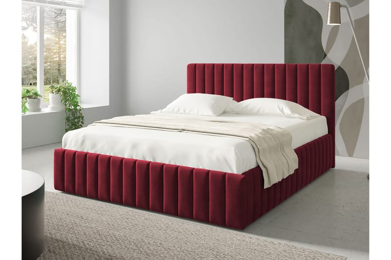 Desio Förvaringssäng 140x200 cm, Röd