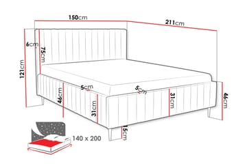 Desio Förvaringssäng 140x200 cm - Svart - Möbler - Sovrum - Sängar - Sängar med förvaring