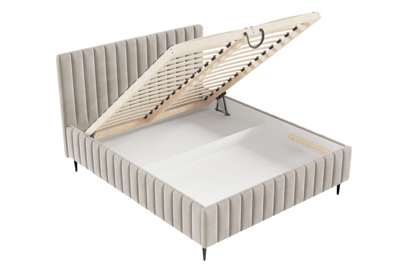 Desio Förvaringssäng 160x200 cm - Beige - Möbler - Sovrum - Sängar - Sängar med förvaring
