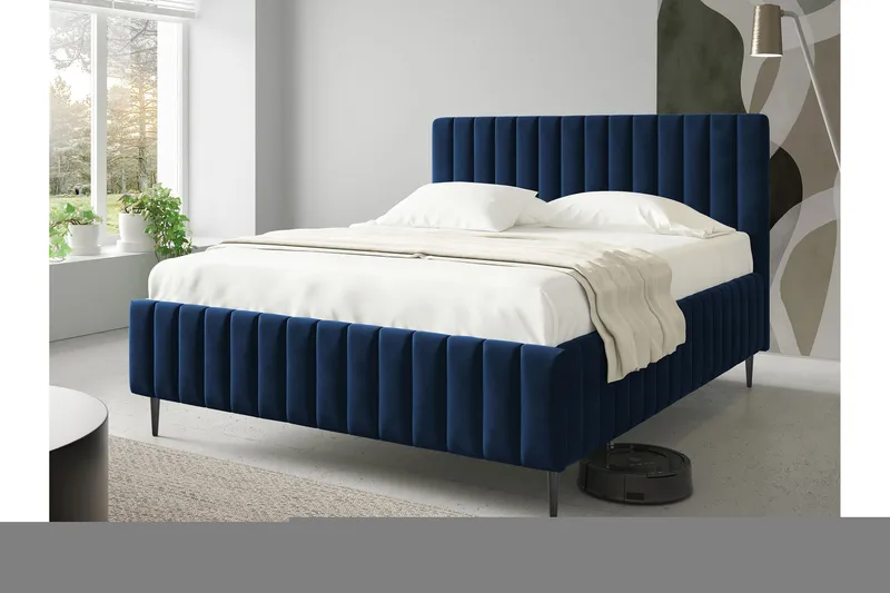 Desio Förvaringssäng 160x200 cm - Blå - Möbler - Sovrum - Sängar - Sängar med förvaring