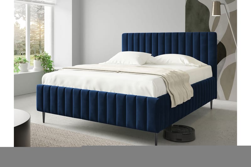 Desio Förvaringssäng 160x200 cm - Blå - Möbler - Sovrum - Sängar - Sängar med förvaring