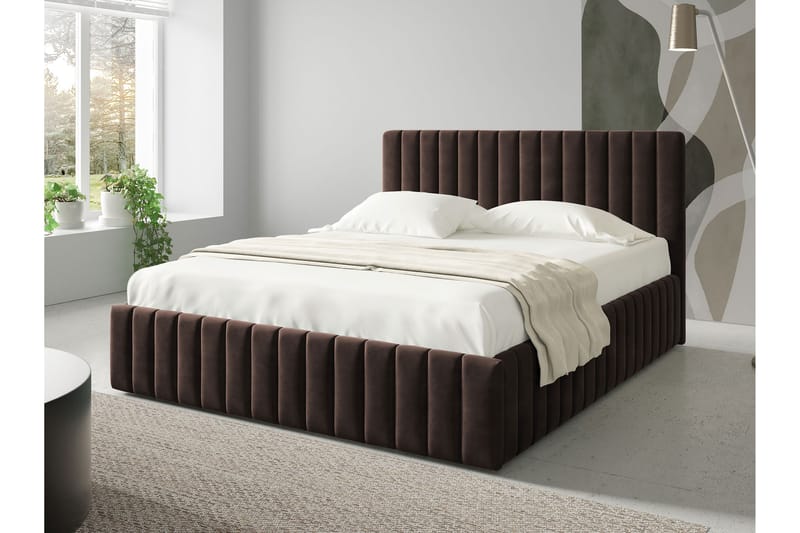 Desio Förvaringssäng 160x200 cm - Brun - Möbler - Sovrum - Sängar - Sängar med förvaring
