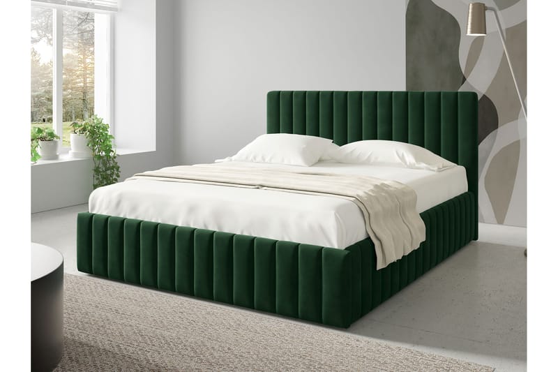 Desio Förvaringssäng 160x200 cm - Grön - Möbler - Sovrum - Sängar - Sängar med förvaring