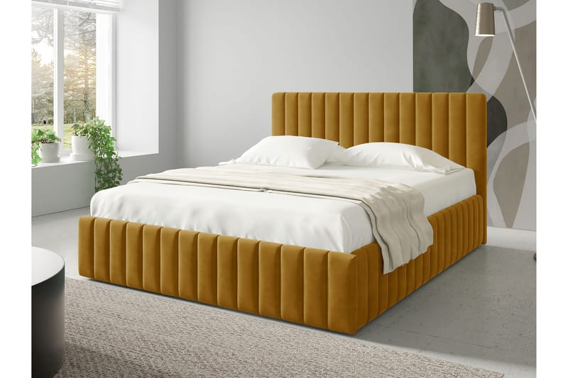 Desio Förvaringssäng 160x200 cm - Gul - Möbler - Sovrum - Sängar - Sängar med förvaring