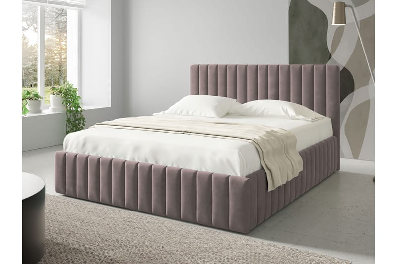 Desio Förvaringssäng 160x200 cm - Rosa - Möbler - Sovrum - Sängar - Sängar med förvaring