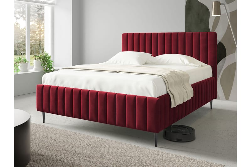 Desio Förvaringssäng 160x200 cm - Vit/Svart - Möbler - Sovrum - Sängar - Sängar med förvaring