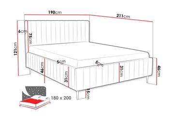 Desio Förvaringssäng 180x200 cm - Grön - Möbler - Sovrum - Sängar - Sängar med förvaring