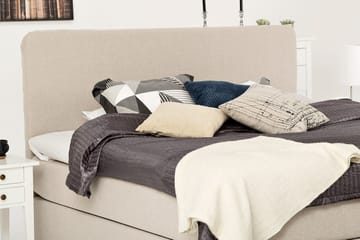 Dolly Komplett Sängpaket – Kontinentalsäng 160x200 cm i Tyg med Sänggavel + Bäddmadrass med Fasthetsgrad Medium - Beige - Möbler - Sovrum - Sängar - Kontinentalsängar