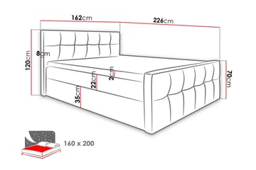 Doncaster Sängpaket Kontinentalsäng 160x200 cm - Röd - Möbler - Sovrum - Sängar - Komplett Sängpaket