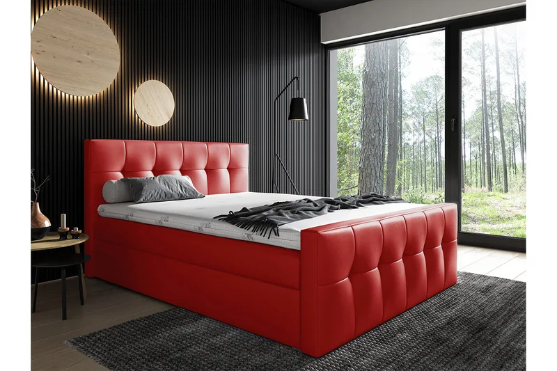 Doncaster Sängpaket Kontinentalsäng 200x200 cm - Röd - Möbler - Sovrum - Sängar - Komplett Sängpaket