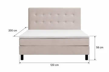 Dream Komplett Sängpaket 120x200 cm Knappar - Beige - Möbler - Sovrum - Sängar - Komplett Sängpaket