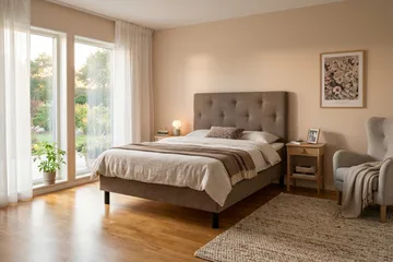 Dream Komplett Sängpaket 140x200 cm Assymetriska knappar - Brun - Möbler - Sovrum - Sängar - Komplett Sängpaket
