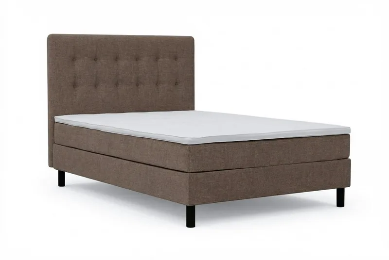 Dream Komplett Sängpaket 140x200 cm Knappar - Brun - Möbler - Sovrum - Sängar - Kontinentalsängar