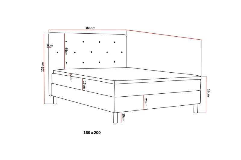 Dream Komplett Sängpaket 160 cm - Grå - Möbler - Sovrum - Sängar - Kontinentalsängar