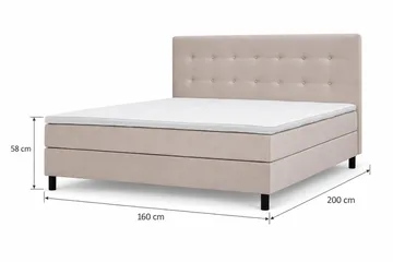 Dream Komplett Sängpaket 160x200 cm Knappar - Beige - Möbler - Sovrum - Sängar - Kontinentalsängar