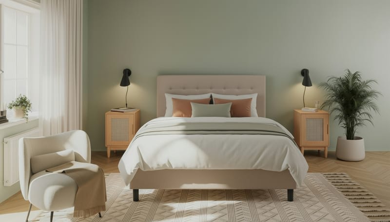 Dream Komplett Sängpaket 160x200 cm Knappar - Beige - Möbler - Sovrum - Sängar - Kontinentalsängar