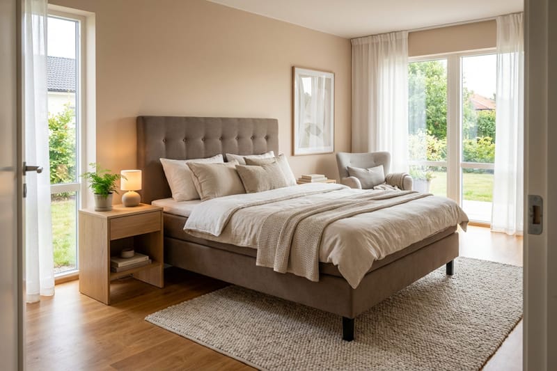 Dream Komplett Sängpaket 160x200 cm Knappar - Brun - Möbler - Sovrum - Sängar - Komplett Sängpaket